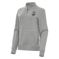 Women's Antigua Heather Sacramento Republic FC Crush Quarter-Zip Jacket