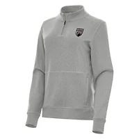 Women's Antigua Heather San Antonio FC Crush Quarter-Zip Jacket