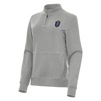 Women's Antigua Heather Gray Memphis 901 FC  Crush Quarter-Zip Jacket