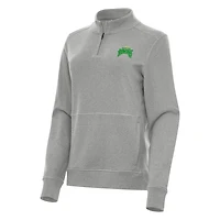 Women's Antigua Heather Gray Tampa Bay Rowdies  Crush Quarter-Zip Jacket