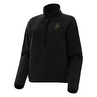 Women's Antigua  Black Las Vegas Lights FC Figure Half-Zip Jacket