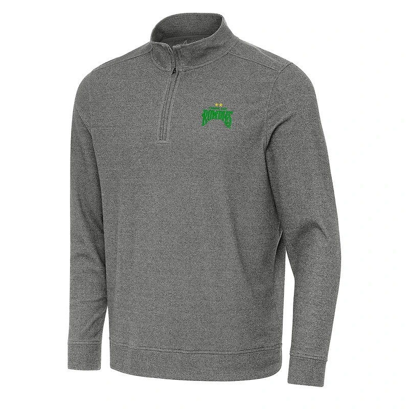 Men's Antigua Heather Black Tampa Bay Rowdies Subtle Quarter-Zip Sweatshirt