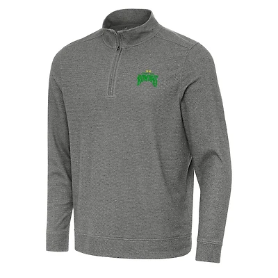 Men's Antigua Heather Black Tampa Bay Rowdies Subtle Quarter-Zip Sweatshirt