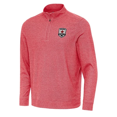 Men's Antigua Heather Red Sacramento Republic FC Subtle Quarter-Zip Sweatshirt