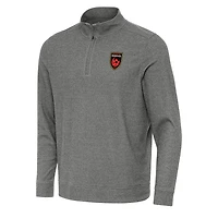 Men's Antigua Heather Black Phoenix Rising FC Subtle Quarter-Zip Sweatshirt