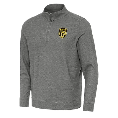 Men's Antigua Heather Black New Mexico United Subtle Quarter-Zip Sweatshirt