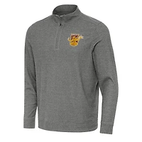 Men's Antigua Heather Black Detroit City FC Subtle Quarter-Zip Sweatshirt