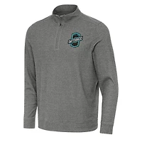 Men's Antigua Heather Black Colorado Springs Switchbacks FC Subtle Quarter-Zip Sweatshirt