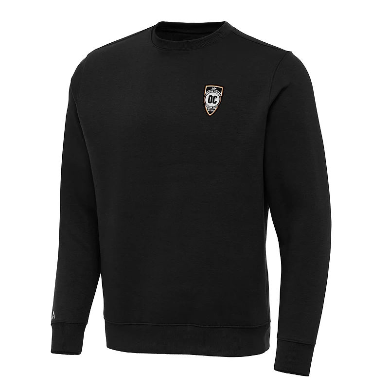 Men's Antigua Black Orange County SC Victory Pullover Sweatshirt