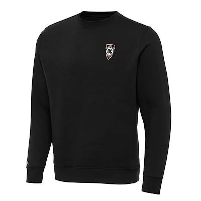 Men's Antigua Black Orange County SC Victory Pullover Sweatshirt
