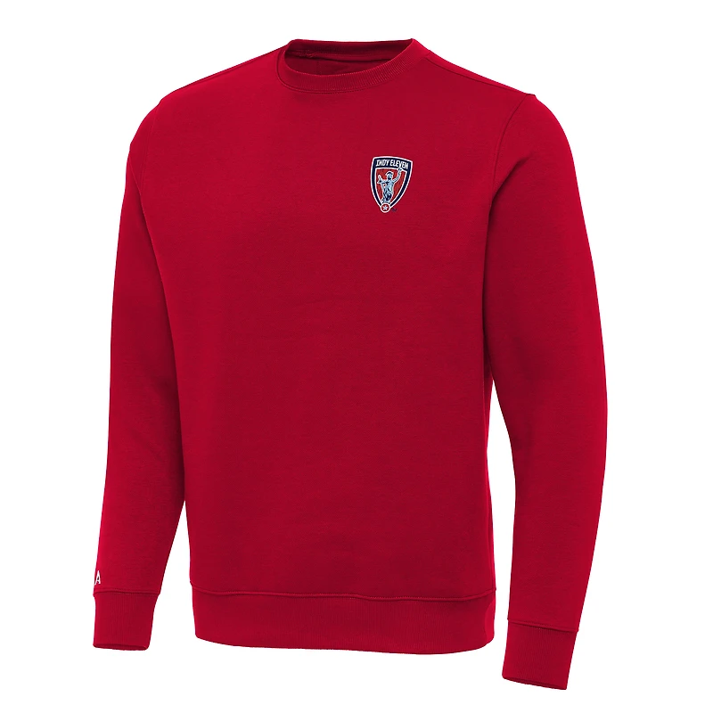 Men's Antigua Red Indy Eleven Victory Pullover Sweatshirt