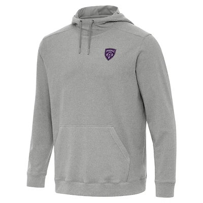 Men's Antigua Heather Gray Louisville City FC Cloud Pullover Hoodie