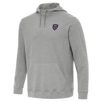 Men's Antigua Heather Gray Louisville City FC Cloud Pullover Hoodie