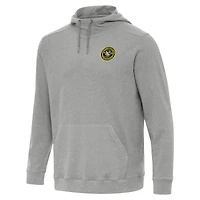 Men's Antigua Heather Gray Pittsburgh Riverhounds SC Cloud Pullover Hoodie