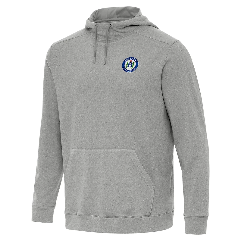 Men's Antigua Heather Gray Hartford Athletic Cloud Pullover Hoodie