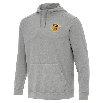 Men's Antigua Heather Gray Detroit City FC Cloud Pullover Hoodie