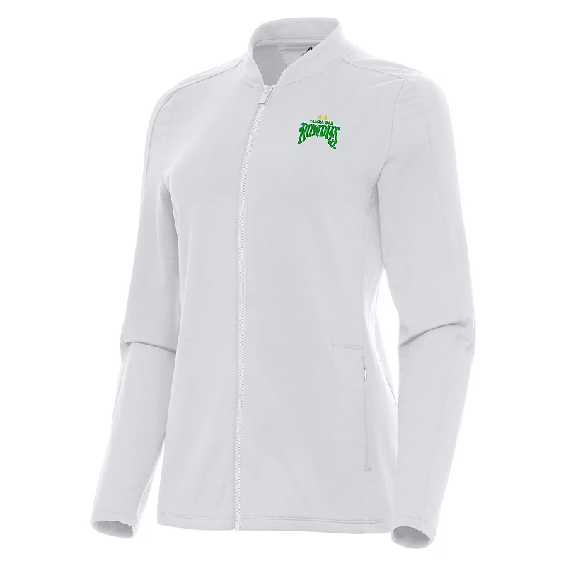 Women's Antigua White Tampa Bay Rowdies Continual Full-Zip Jacket