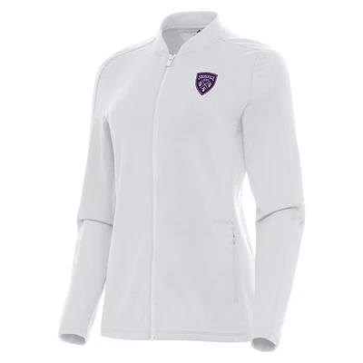 Women's Antigua White Louisville City FC Continual Full-Zip Jacket