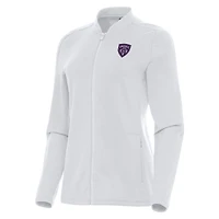 Women's Antigua  White Louisville City FC Continual Full-Zip Jacket