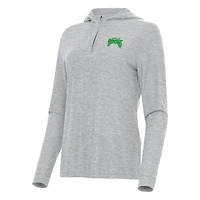 Women's Antigua Heather Gray Tampa Bay Rowdies Daybreak Quarter-Zip Hoodie