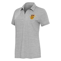 Women's Antigua Heather Gray Detroit City FC Layout V-Neck Polo