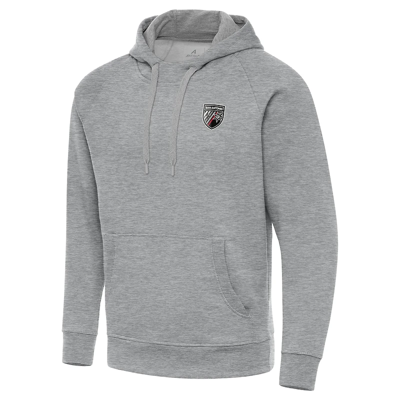 Men's Antigua Heather Gray San Antonio FC Big & Tall Victory Pullover Hoodie