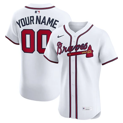 Men's Nike White Atlanta Braves Home Elite Custom Jersey