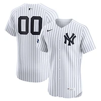 Men's Nike White New York Yankees Home Elite Sponsor Patch Custom Jersey
