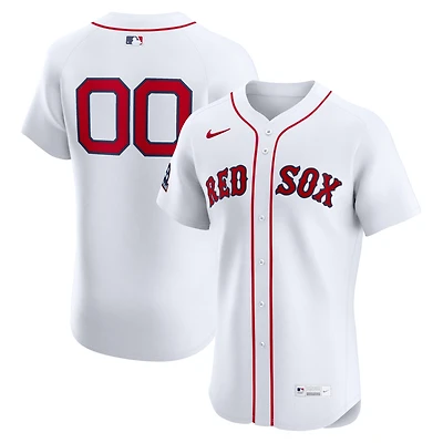 Men's Nike White Boston Red Sox Home Elite Sponsor Patch Custom Jersey