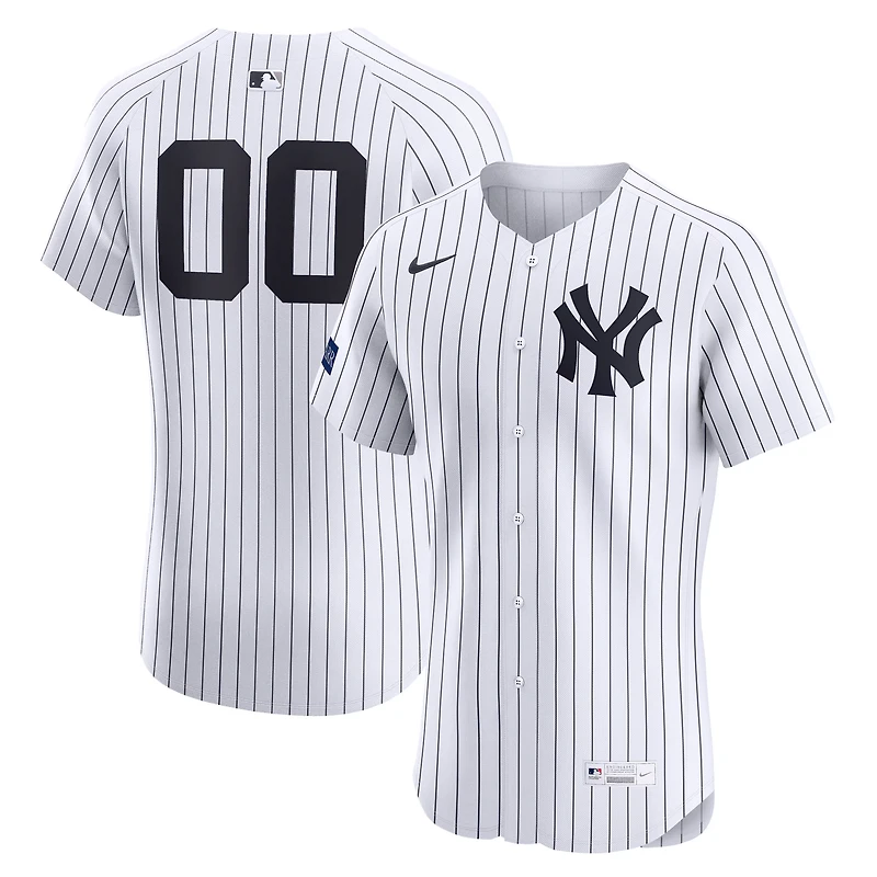 Men's Nike White New York Yankees Home Elite Sponsor Patch Pick-A-Player Retired Roster Jersey