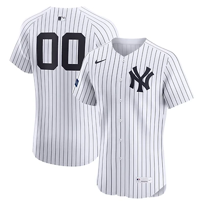 Men's Nike White New York Yankees Home Elite Sponsor Patch Pick-A-Player Retired Roster Jersey