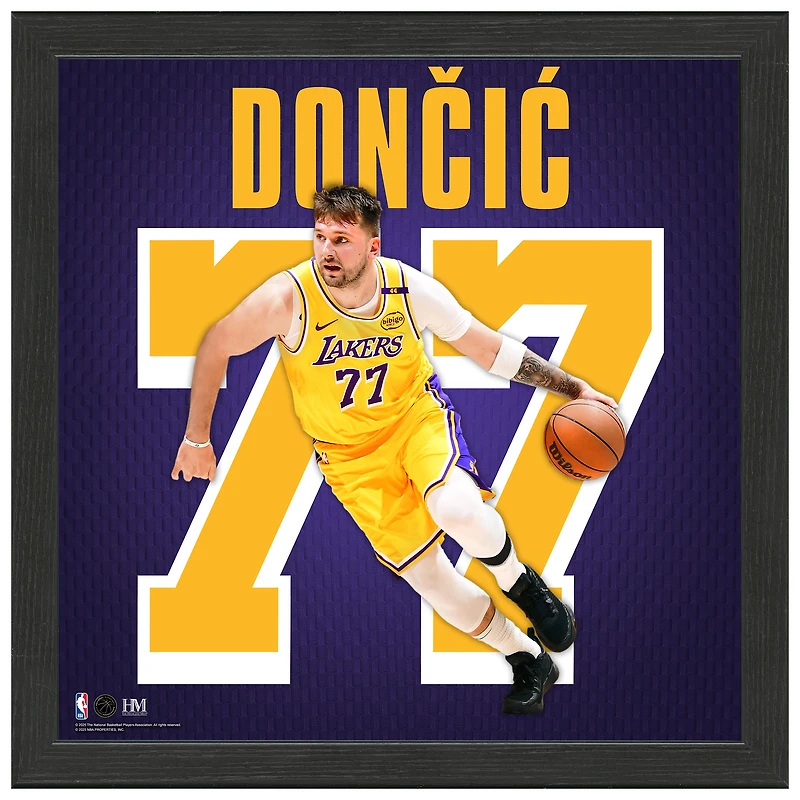 Highland Mint Luka Doncic Los Angeles Lakers 13" x 13" Impact Jersey Frame