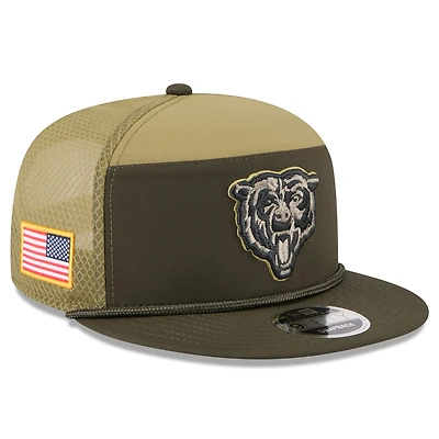Men's New Era  Dark Green Chicago Bears 2025 Salute to Service Split Panel 9FIFTY Snapback Hat