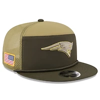 Men's New Era  Dark Green New England Patriots 2025 Salute to Service Split Panel 9FIFTY Snapback Hat