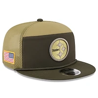 Men's New Era  Dark Green Pittsburgh Steelers 2025 Salute to Service Split Panel 9FIFTY Snapback Hat