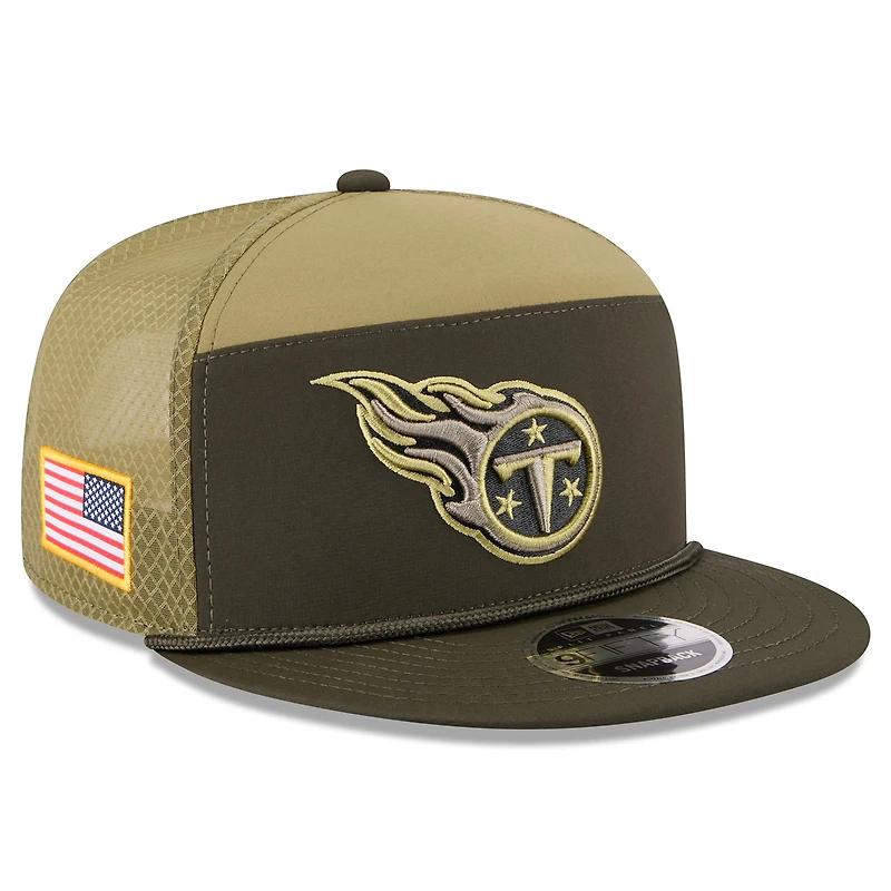 Men's New Era  Dark Green Tennessee Titans 2025 Salute to Service Split Panel 9FIFTY Snapback Hat