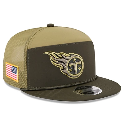 Men's New Era  Dark Green Tennessee Titans 2025 Salute to Service Split Panel 9FIFTY Snapback Hat