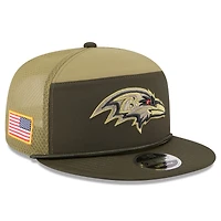 Men's New Era  Dark Green Baltimore Ravens 2025 Salute to Service Split Panel 9FIFTY Snapback Hat