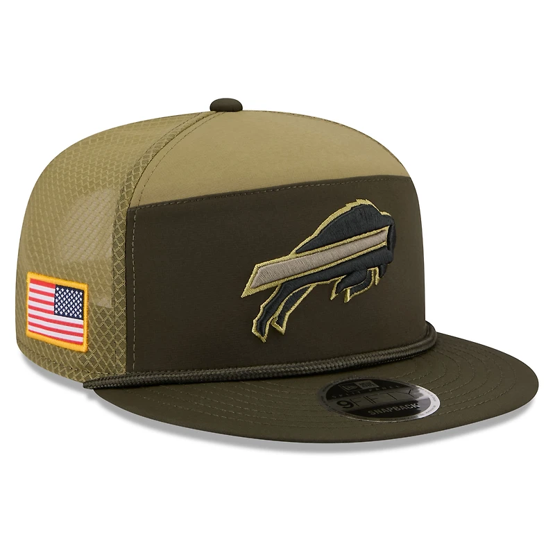 Men's New Era  Dark Green Buffalo Bills 2025 Salute to Service Split Panel 9FIFTY Snapback Hat