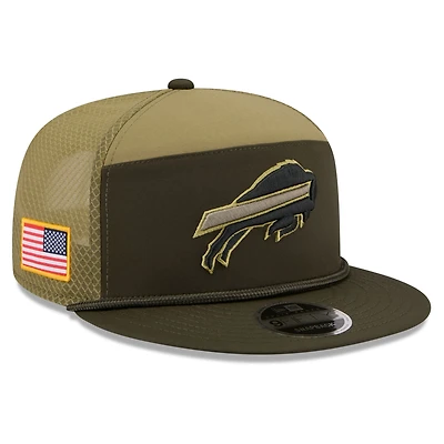 Men's New Era  Dark Green Buffalo Bills 2025 Salute to Service Split Panel 9FIFTY Snapback Hat