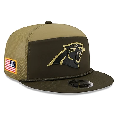 Men's New Era  Dark Green Carolina Panthers 2025 Salute to Service Split Panel 9FIFTY Snapback Hat