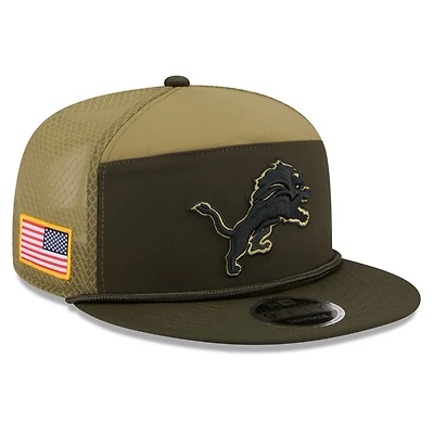 Men's New Era  Dark Green Detroit Lions 2025 Salute to Service Split Panel 9FIFTY Snapback Hat