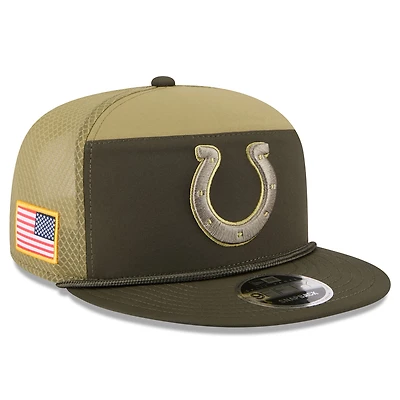 Men's New Era  Dark Green Indianapolis Colts 2025 Salute to Service Split Panel 9FIFTY Snapback Hat