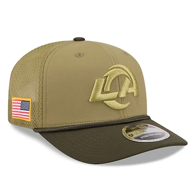 Men's New Era  Green Los Angeles Rams 2025 Salute to Service 9SEVENTY Adjustable Hat
