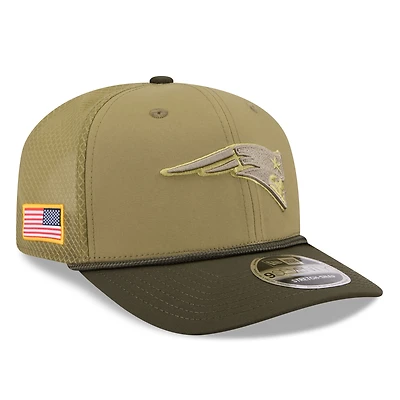 Men's New Era  Green New England Patriots 2025 Salute to Service 9SEVENTY Adjustable Hat