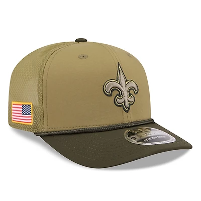 Men's New Era  Green New Orleans Saints 2025 Salute to Service 9SEVENTY Adjustable Hat