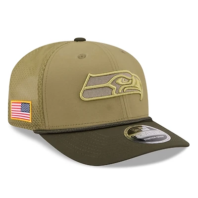 Men's New Era  Green Seattle Seahawks 2025 Salute to Service 9SEVENTY Adjustable Hat