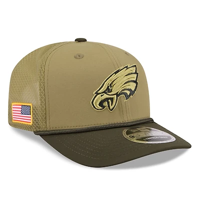 Men's New Era  Green Philadelphia Eagles 2025 Salute to Service 9SEVENTY Adjustable Hat