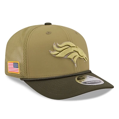 Men's New Era  Green Denver Broncos 2025 Salute to Service 9SEVENTY Adjustable Hat