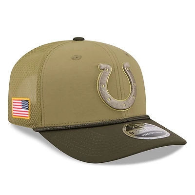 Men's New Era  Green Indianapolis Colts 2025 Salute to Service 9SEVENTY Adjustable Hat